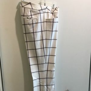 ❌SOLD❌NWOT Express Columnist Pants Cream Plaid